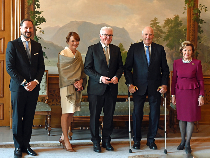 Kongeparet og Kronprinsen tok imot Tysklands president og førstedame i audiens. Det tyske presidentparet er på offisielt besøk i Norge. Foto: Sven Gj. Gjeruldsen, Det kongelige hoff